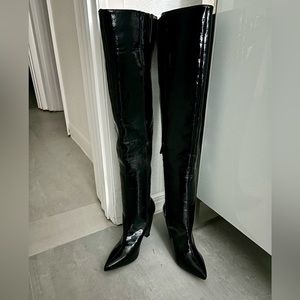 Forever 21 - Women’s Black, Thigh High, Faux Leather - Size 7